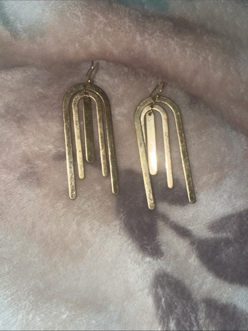 Gold Tone Layered Arch Drop Earrings - Women Jewelry